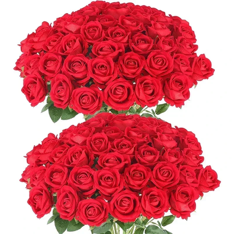 lot de 50 roses artificielles en soie pour décoration et événements festifs