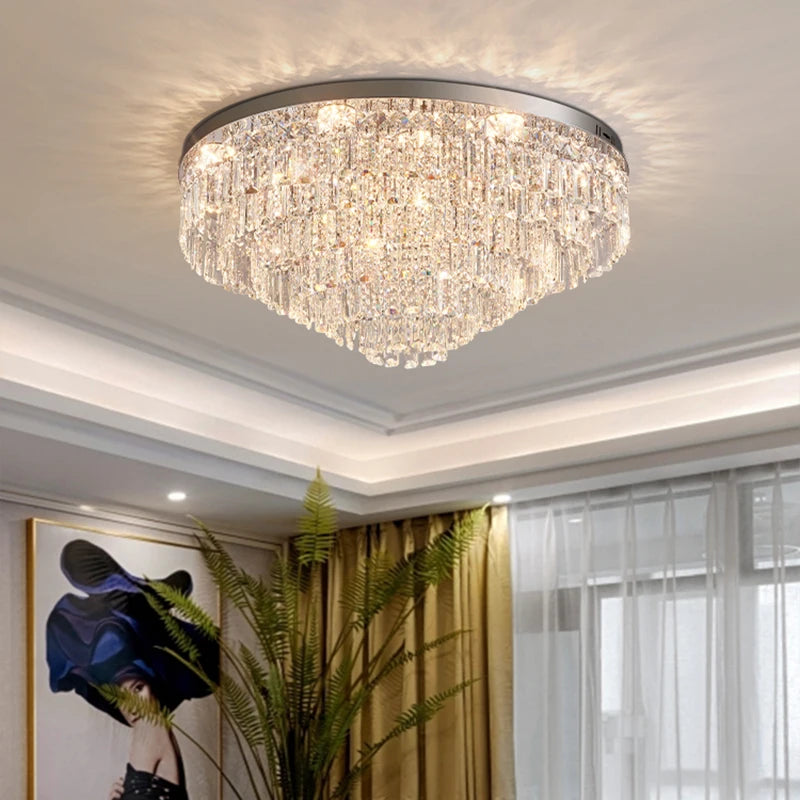 plafonnier en cristal luxe style français atmosphère simple 2024