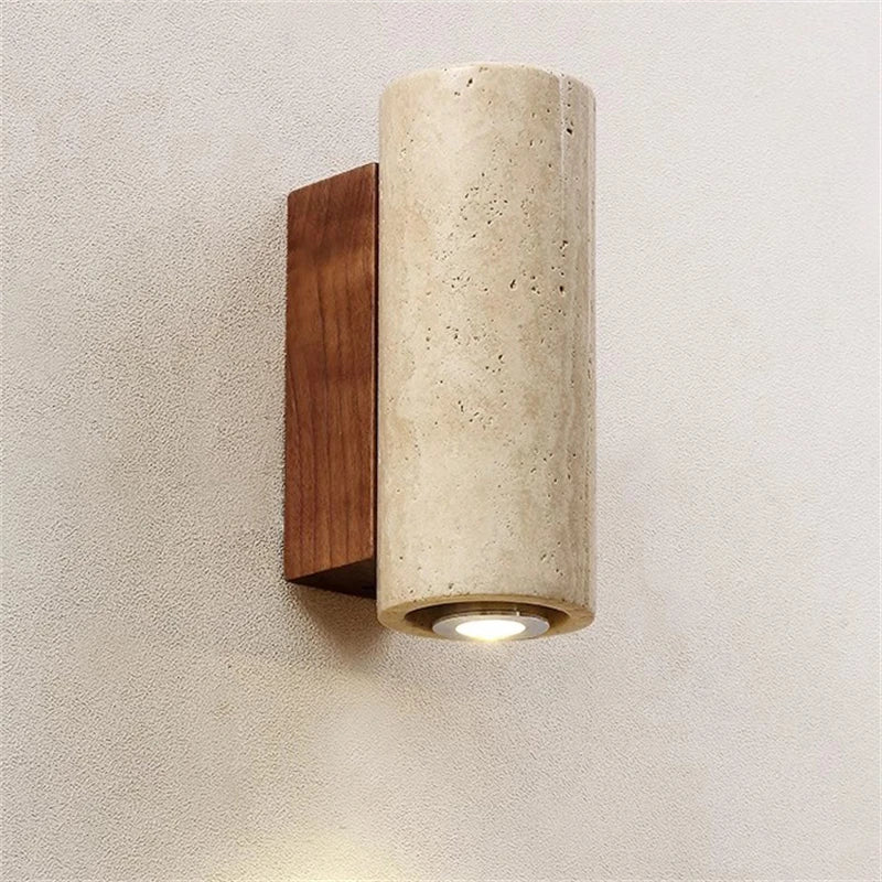 applique murale led wabi-sabi en pierre naturelle