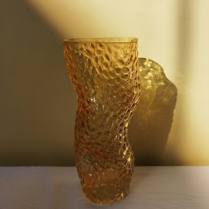 vase en verre nordique transparent pour décorations florales élégantes