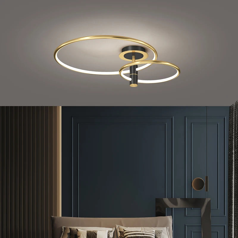 plafonnier circulaire led luxe style nordique pour intérieur décoratif