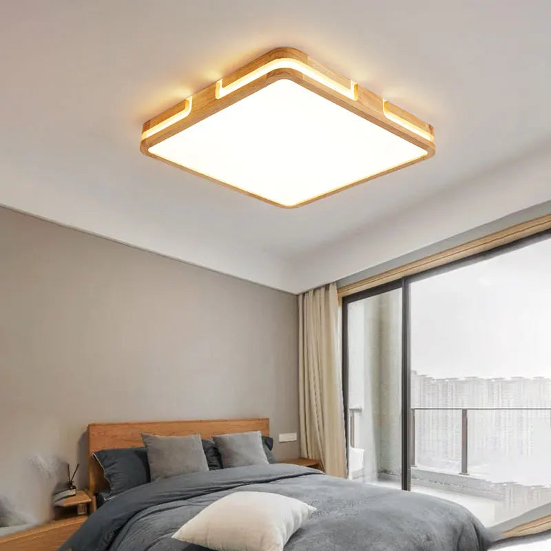 plafonnier led en bois design moderne intelligent et élégant