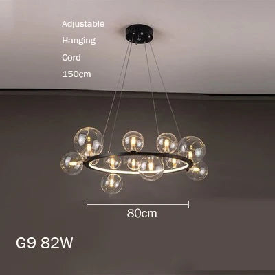 lustre en verre design moderne avec bulles pour intérieur élégant