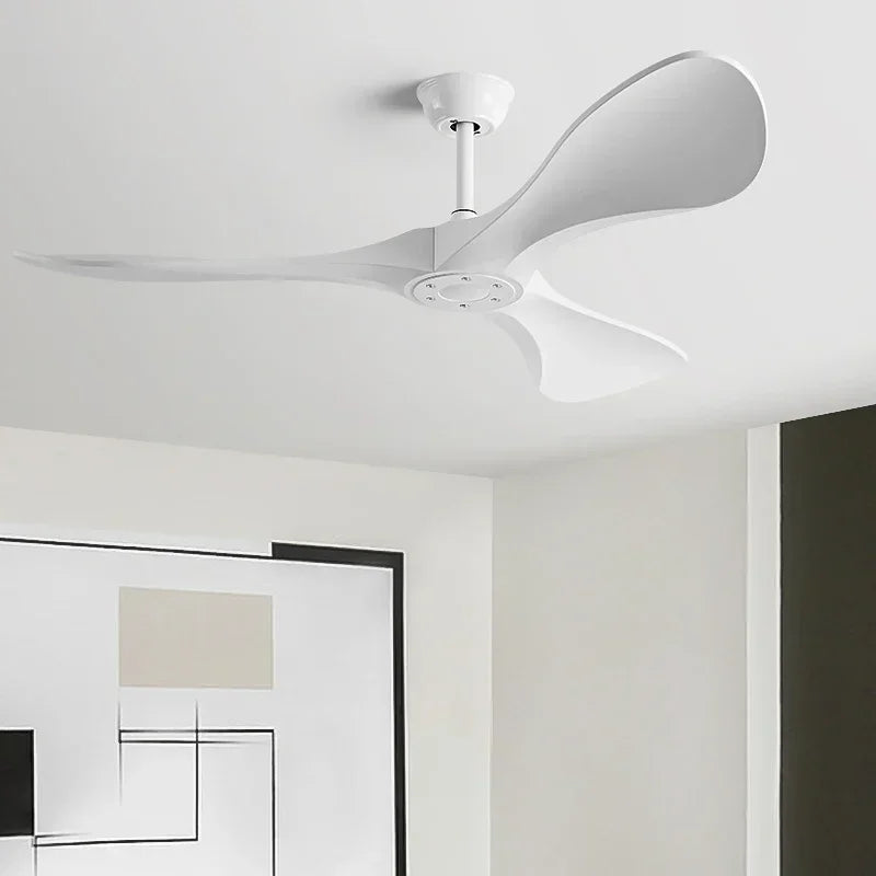 ventilateur de plafond moderne à trois pales avec lumière et télécommande