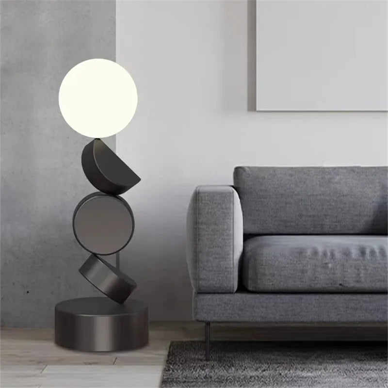 lampadaire design rond en verre pour décoration moderne