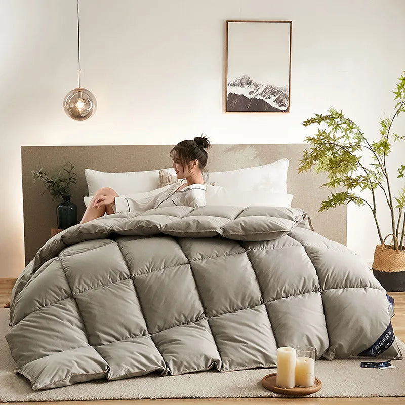 couette en duvet d'oie douce et chaude en coton