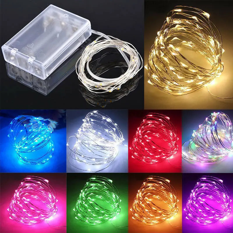 guirlande lumineuse led en fil de cuivre pour décorations de fête