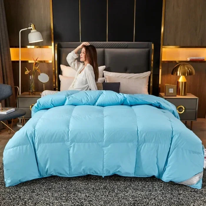 couette en duvet d'oie blanche pour un confort cinq étoiles