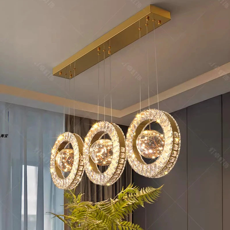 home decorationPendant lights, luxury crystal living room chandelier, dining room Pendant lamp, ceiling light, indoor lighting