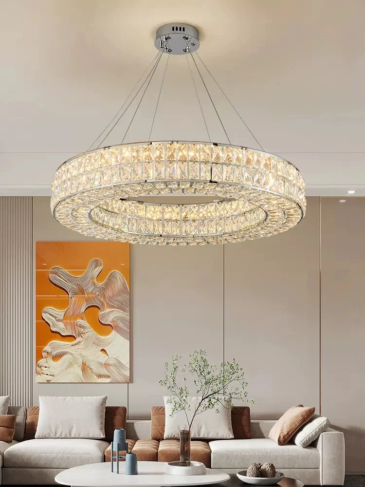 lustre en cristal moderne pour décoration intérieure de luxe