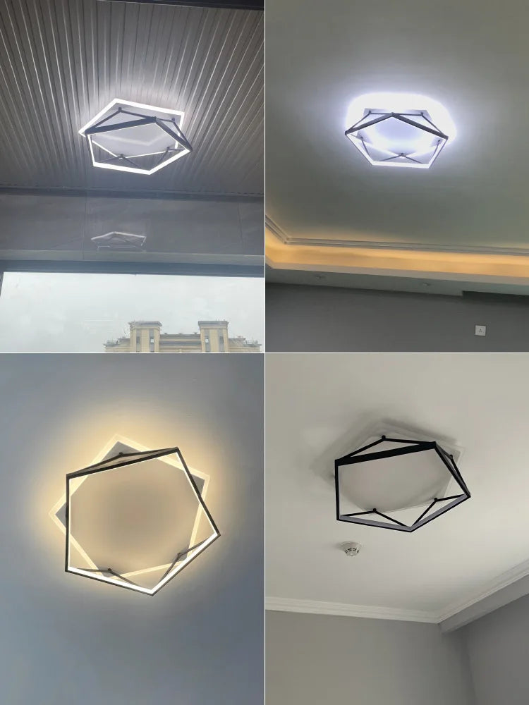 plafonnier led design géométrique minimaliste nordique