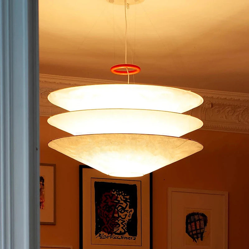 lampe suspendue wabi sabi en papier japonais pour restaurants et boutiques