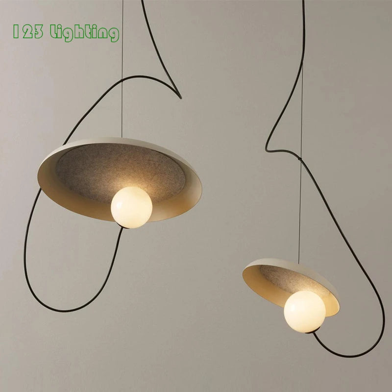 suspension led 3d design avec boule mobile et cordon ajustable