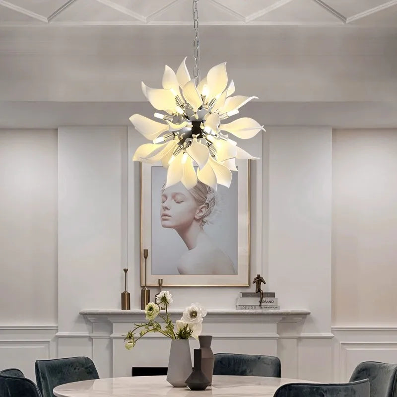 lustre moderne led nordique simple brillant pour hôtel villa