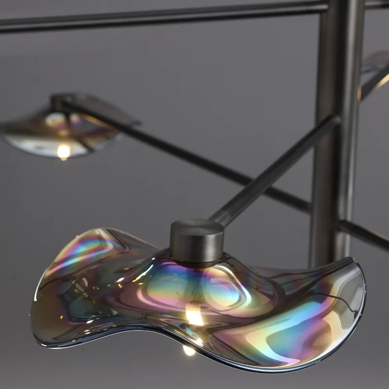 lustre en verre suspension métal ampoule g4 hauteur ajustable