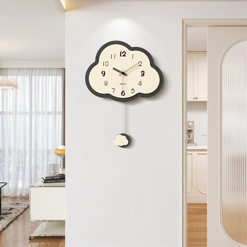 horloge nuage rétro créative décoration simple et légère