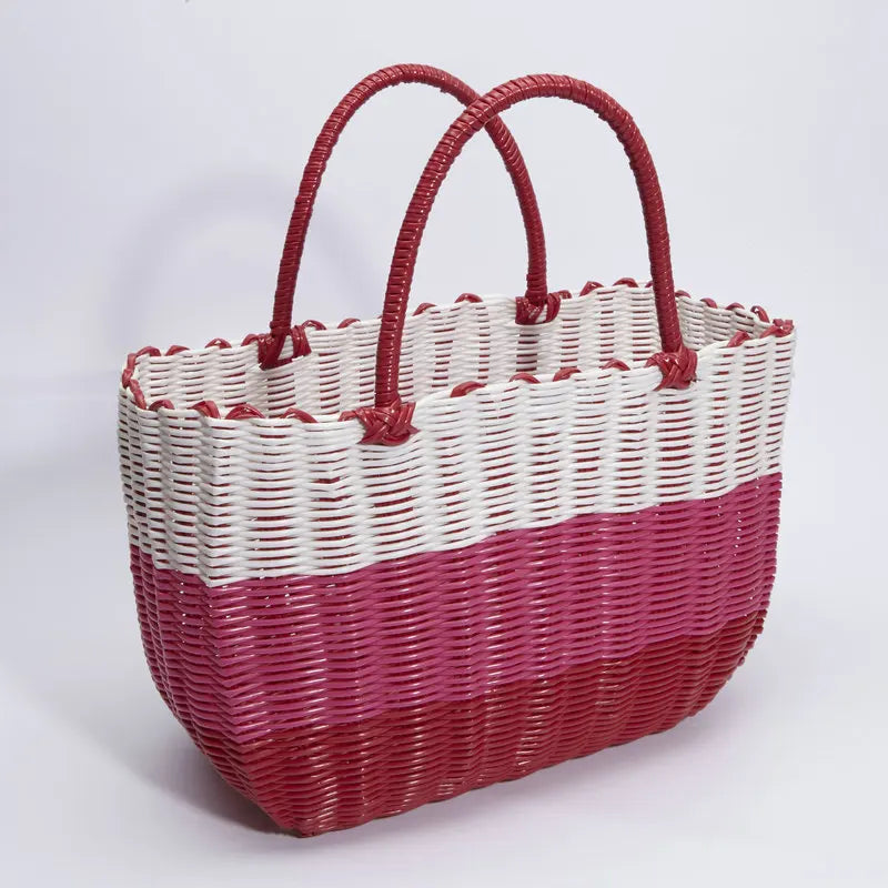 panier tissé imitation rotin pour pique-nique en extérieur