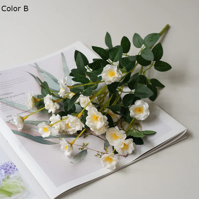 fleurs de roses artificielles en soie pour mariage et décoration