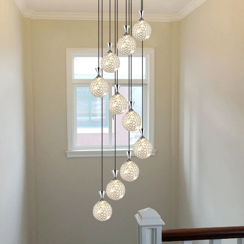 suspension moderne en cristal pour intérieur élégant