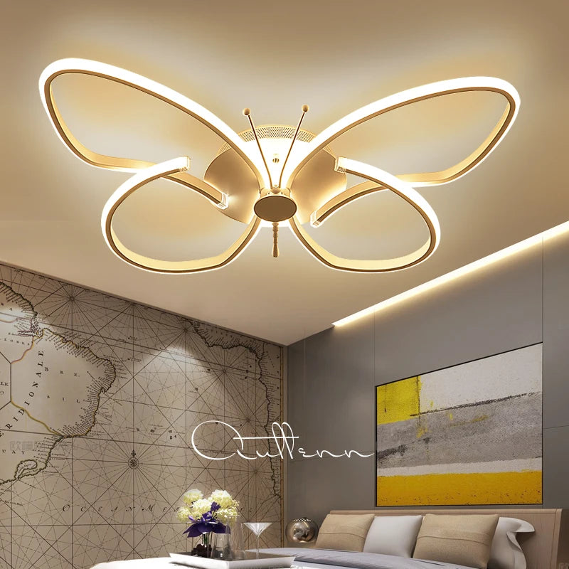 plafonnier led moderne papillon avec intensité variable décoratif