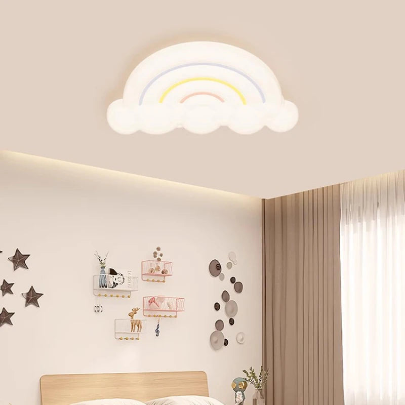 plafonnier nuage arc-en-ciel pour chambre d'enfant décor moderne