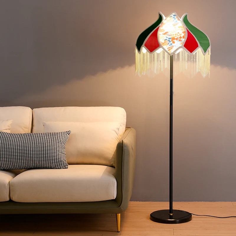 lampadaire led rétro en tissu pour une décoration élégante