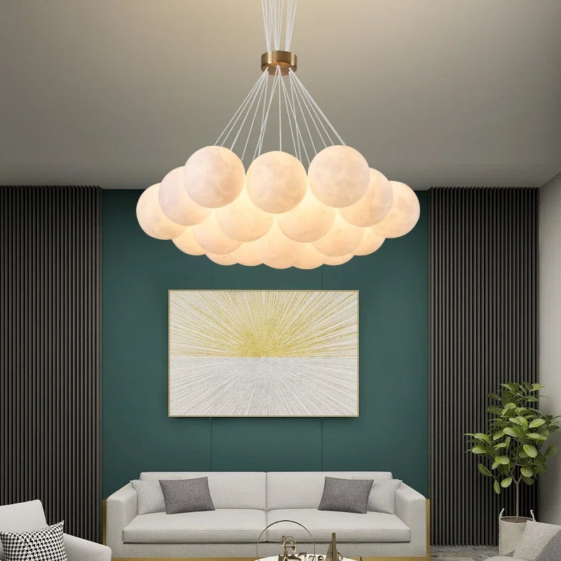 lustre led 3d lune bulle boule suspension décoration luminaires