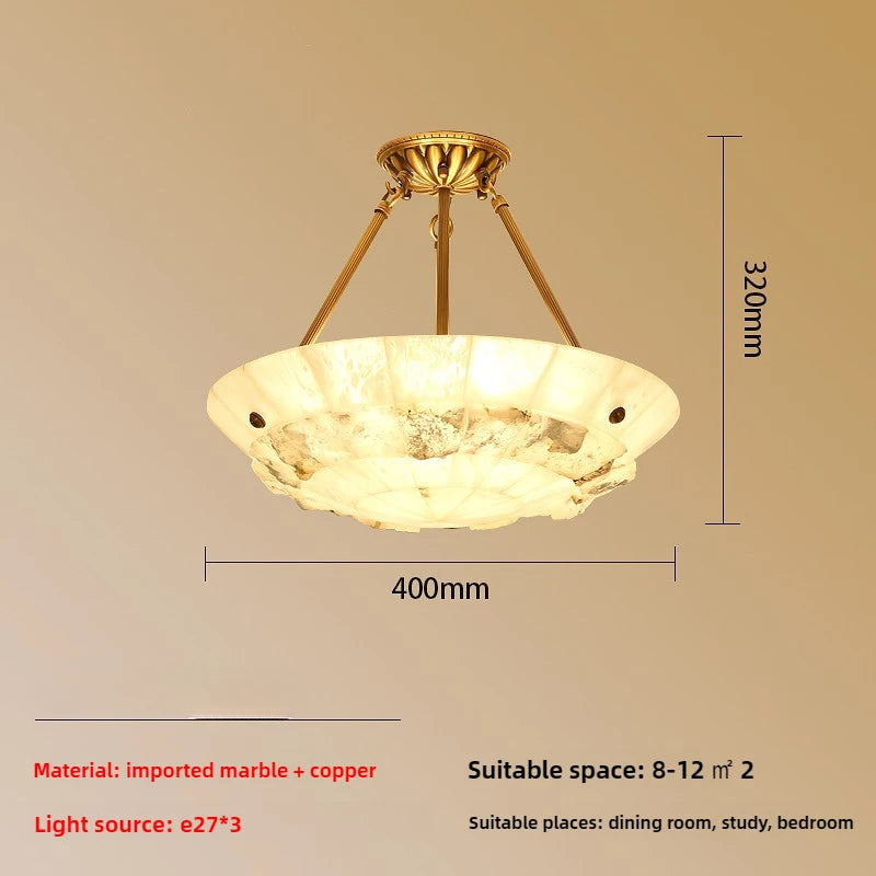 lustre minimaliste en cuivre et marbre design moderne