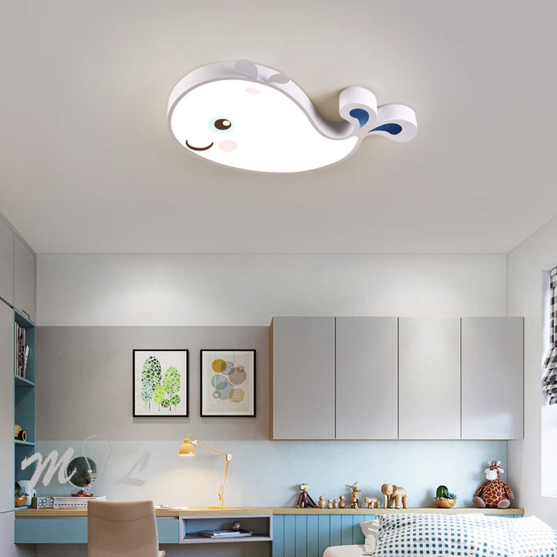 plafonnier LED créatif baleine pour chambre d enfant moderne