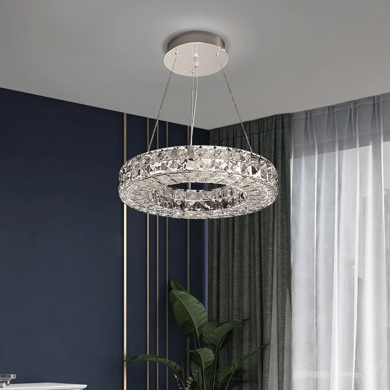 lustre en cristal design simple décoratif de luxe nouvelle collection