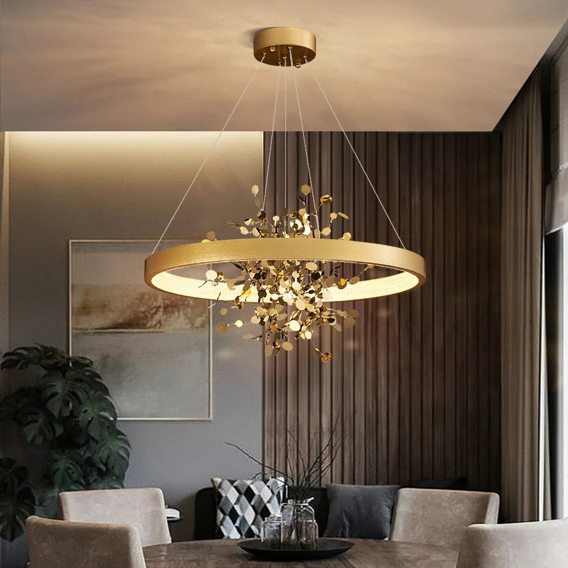 lustre led anneau moderne pour décoration de maison