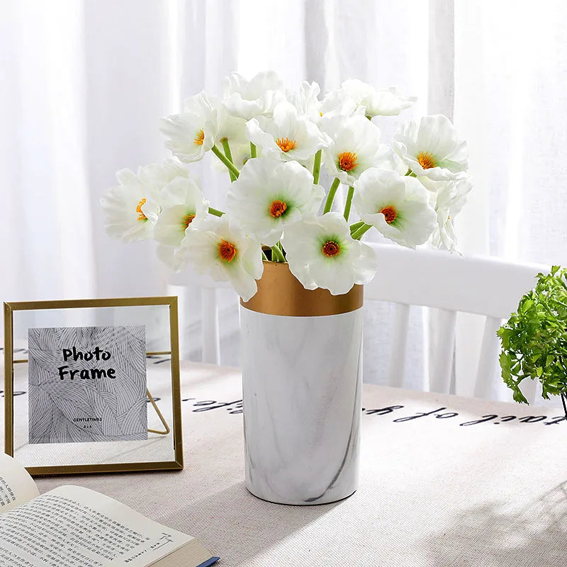 fleur de pavot artificielle pour décoration de mariage et intérieure