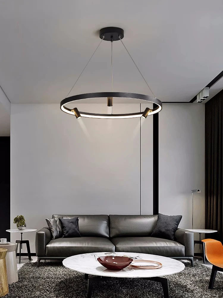 suspension LED en forme de cercle style nordique moderne