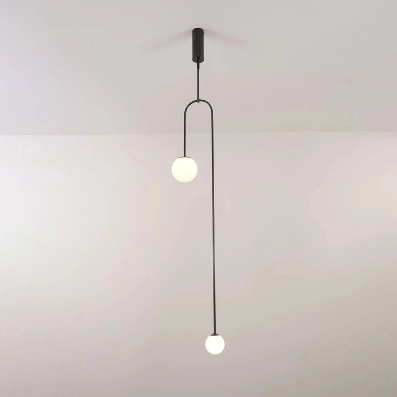 Danmark Geometric Line Chandelier Nordic Arc Suspension Lamp Ceiling Hanging Fxiture for Living Room,Dining Room