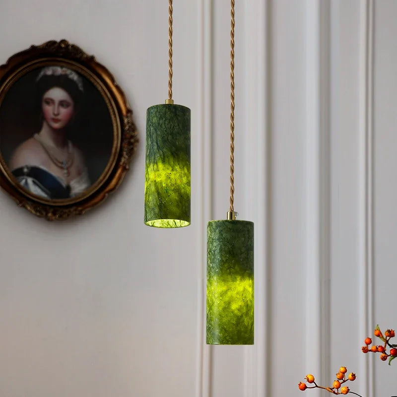 lustre en jade naturel style médiéval créatif rétro pour décoration intérieure