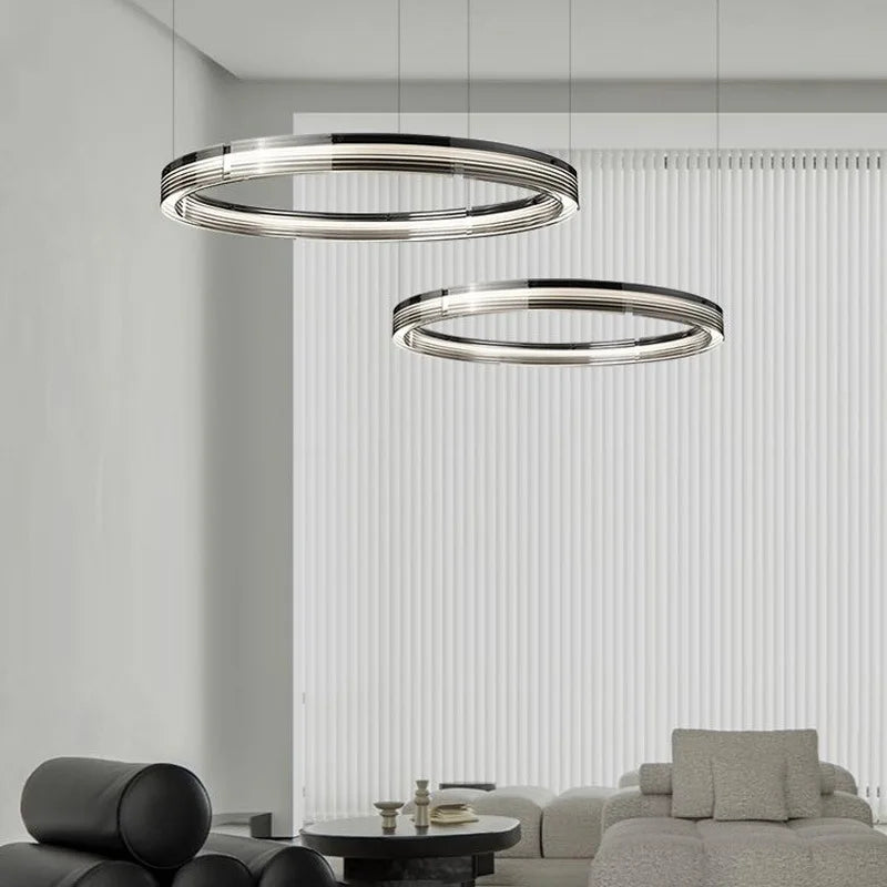 lustre moderne led circulaire design lampes suspendues décoratives