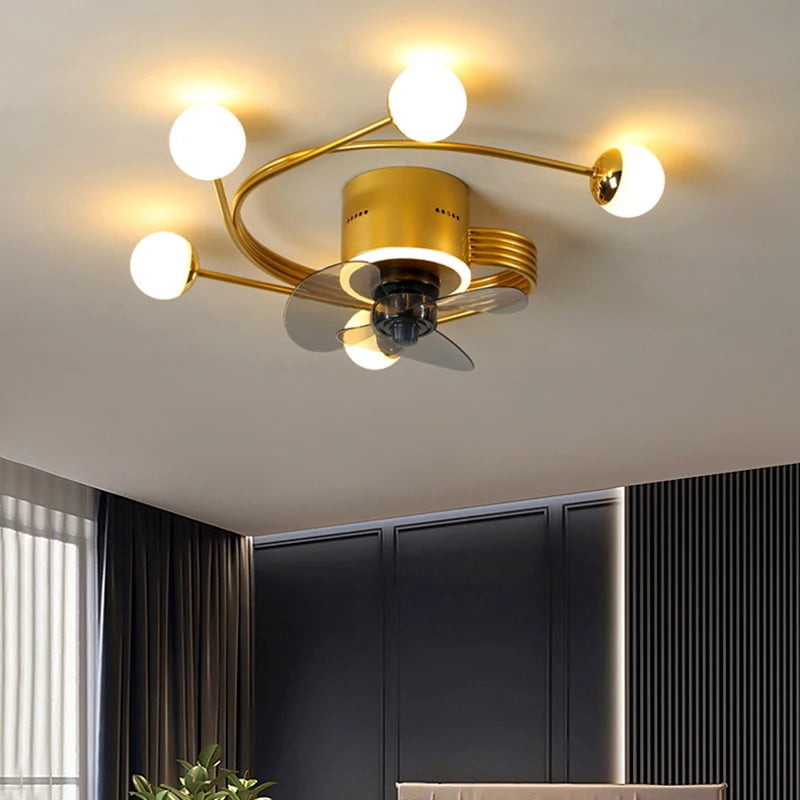 ventilateur de plafond industriel avec lumière en verre led