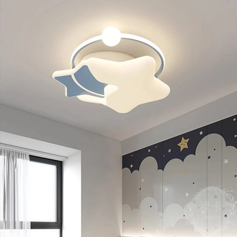 plafonnier moderne étoilé pour chambre d'enfant chaleureuse et romantique