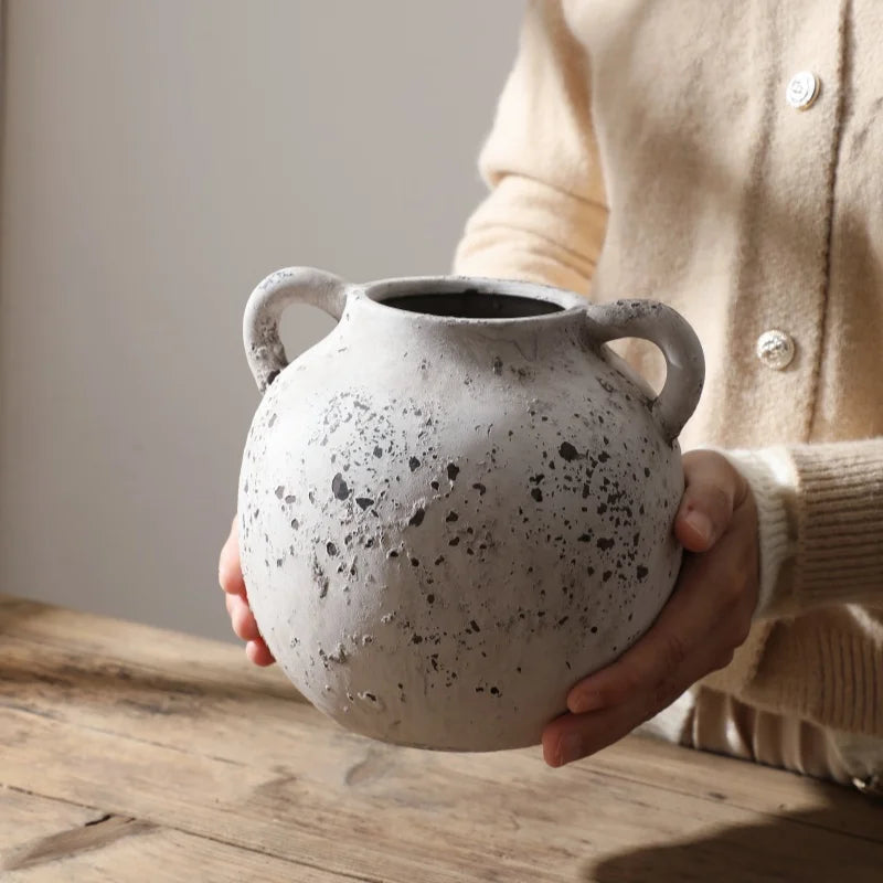 vase en céramique rétro pour fleurs séchées décoration maison artisanale