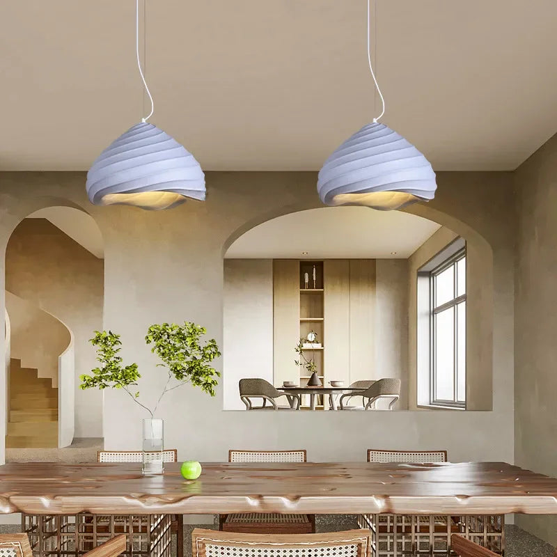 Nordic Wabi-Sabi Wind Chandelier Dining Room LED Pendant Lights Bedroom Study Suspend Lamp Home Decor Cafe Hanging Lamps Fixture