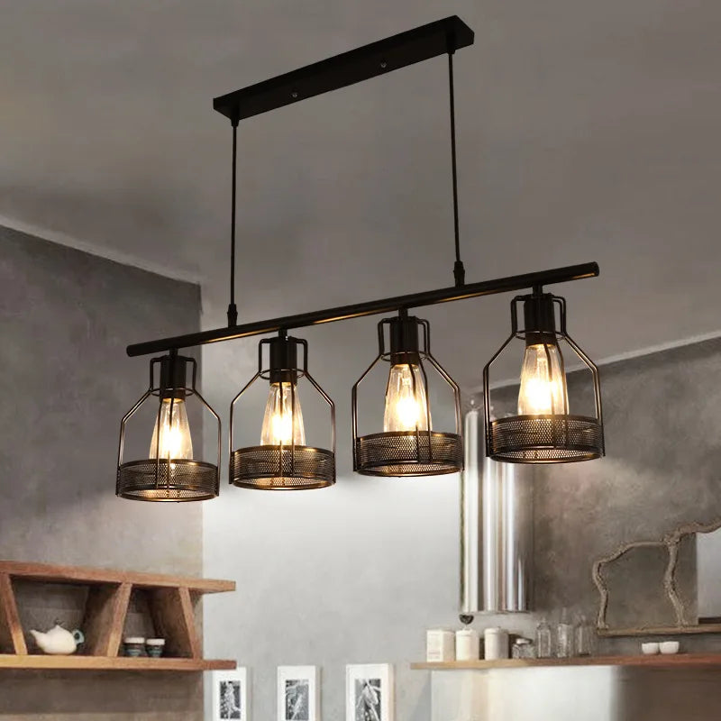 lustre loft rétro style industriel 3 4 5 têtes suspension