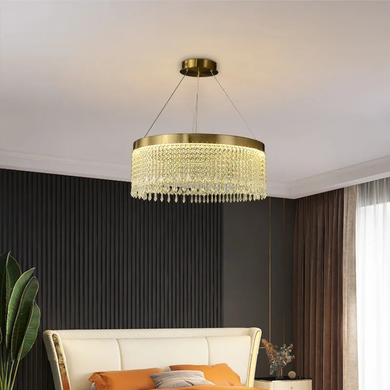 lustre en cristal led design moderne pour décoration intérieure