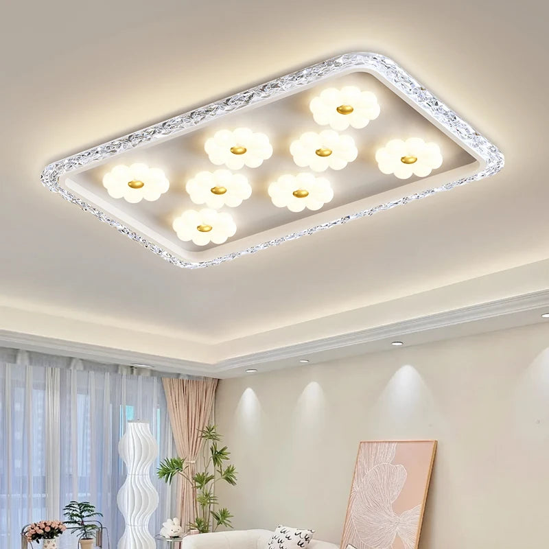 plafonnier à led moderne en cristal pour décoration intérieure