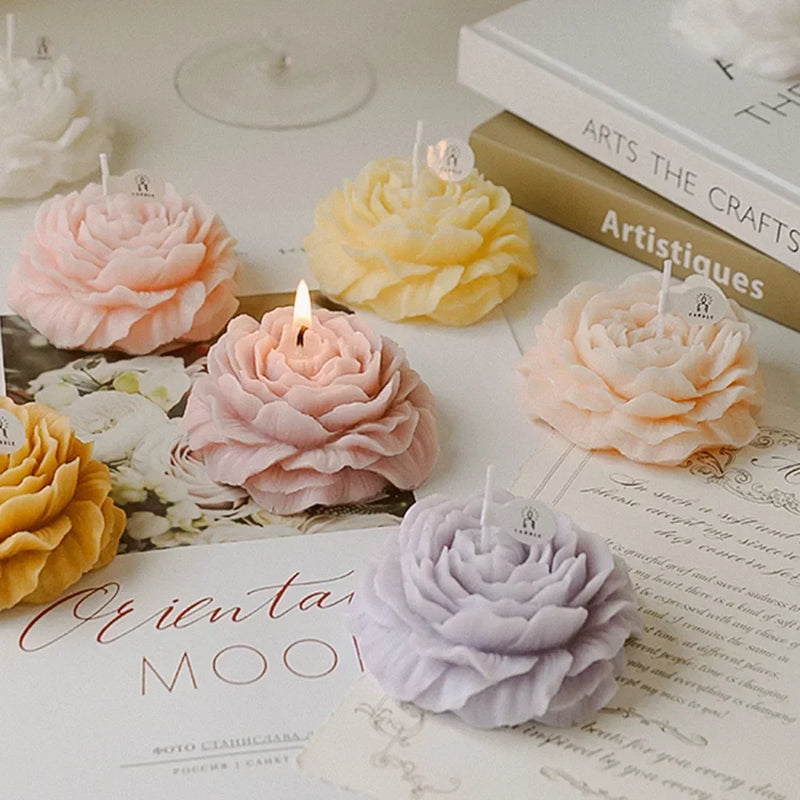 bougie 3d fleur dœillet décoration aromathérapie et cadeaux