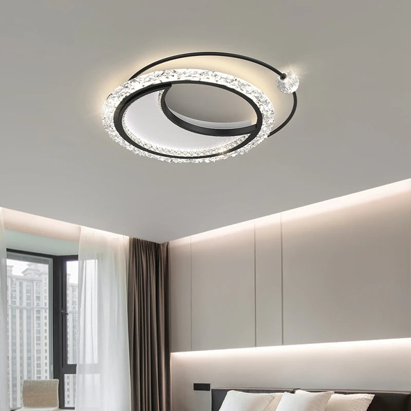 lustre led minimaliste rond en acrylique atmosphère nordique