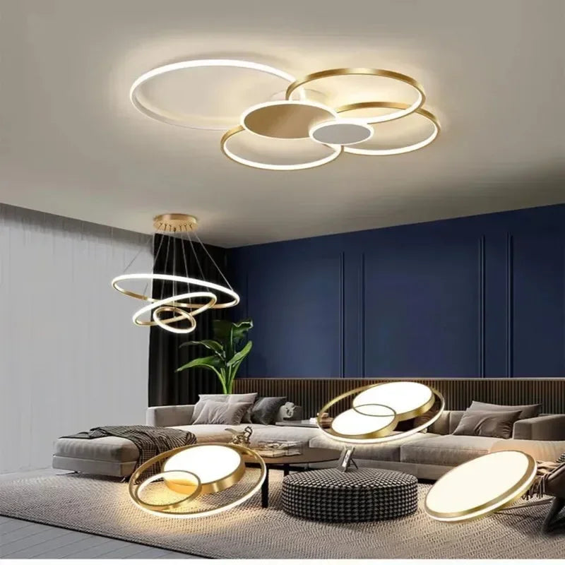 plafonnier design moderne circulaire en led pour intérieur élégant