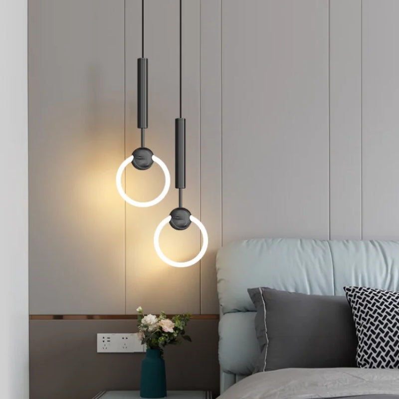 suspension LED en anneau design nordique moderne