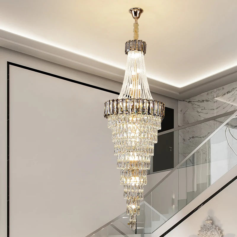 lustre contemporain en cristal pour décoration intérieure élégante