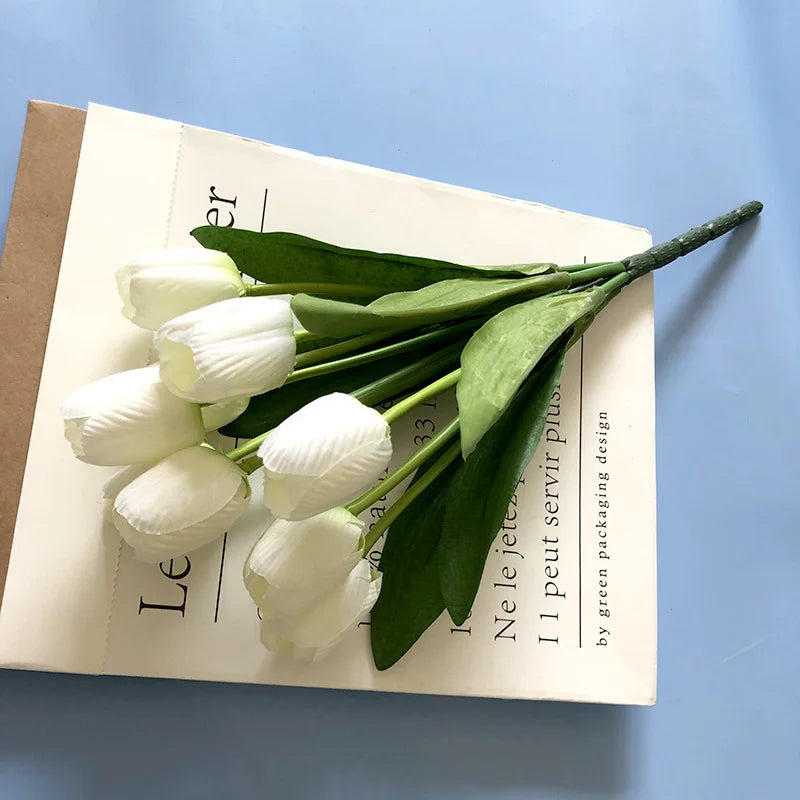 bouquet de tulipes artificielles pour mariage et décoration intérieure