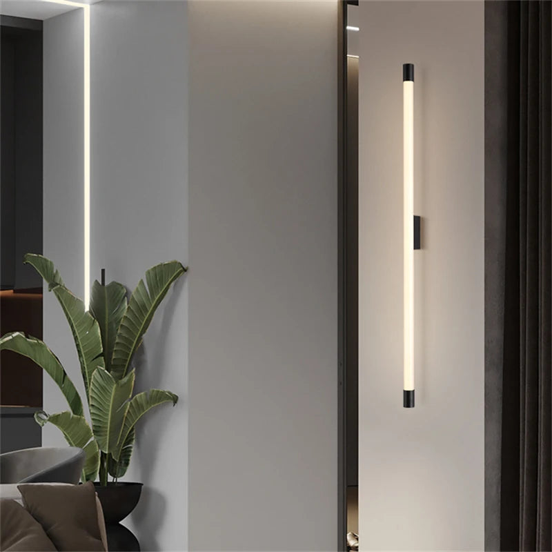 applique murale nordique led long miroir rond décoration villa